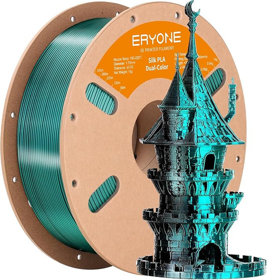 ERYONE Silk Dual Color PLA Filament 3D Printer 1.75mm +/- 0.03mm, Bicolor by ERYONE