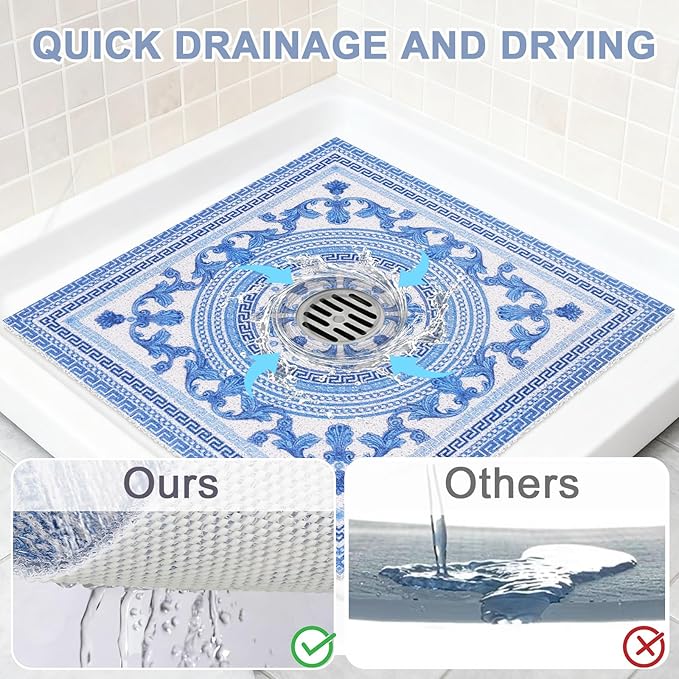 Square Shower Mat Non Slip: 24x24 Inch Extra Large Shower Mats - Image 6