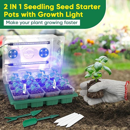 BlumWay Seed Starter Tray with Grow Light, 24 Pack 2.9 inch Reuseable Clear - Image 6