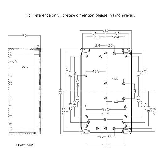 Waterproof Electronic ABS Plastic Junction Project Box Enclosure 200mm by 120mm - Image 4