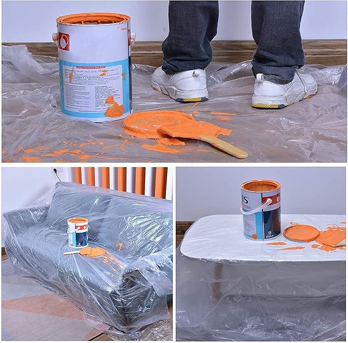 Clear Plastic Sheeting Drop Cloths - Image 3