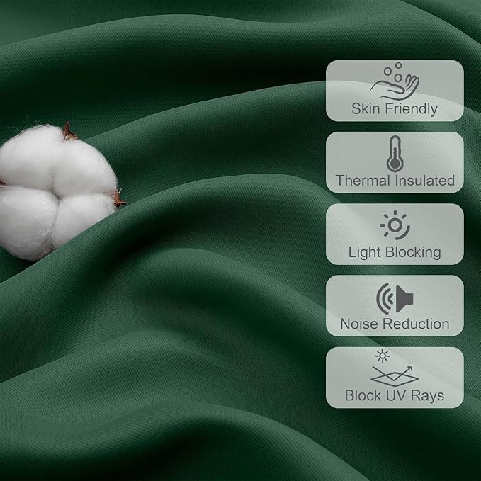 Chyhomenyc Ever Green Short Blackout Curtains 30 Inch Length, Small Kitchen - Image 2