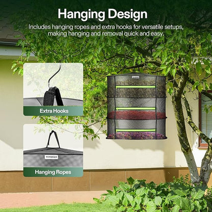VIVOSUN 3-Layer Mesh Drying Rack Hanging Design - Image 3