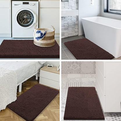 Smiry Luxury Chenille Bathroom Rugs 48x32, Extra Soft and Absorbent Shaggy Bath - Image 9