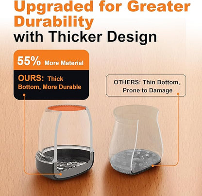 Chair Leg Floor Protectors for Hardwood Floors – Smooth Nylon Base Won’t Trap - Image 5
