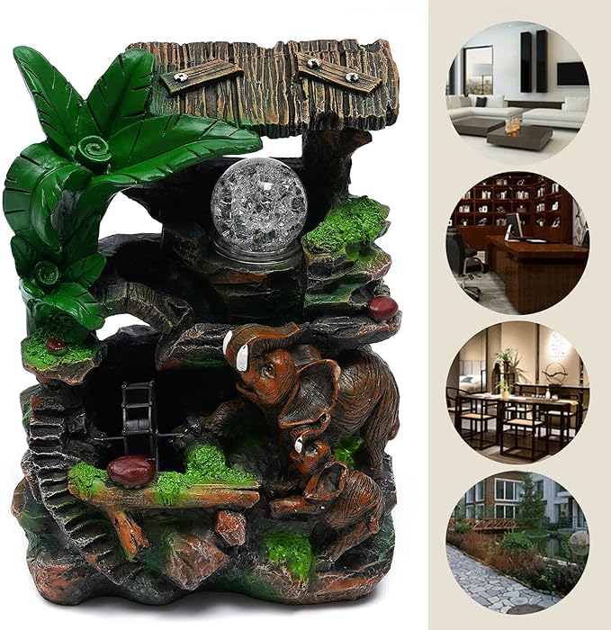 Tabletop Rockery Fountain Indoor Waterfall Bonsai Desktop Mini Rockery Water - Image 3