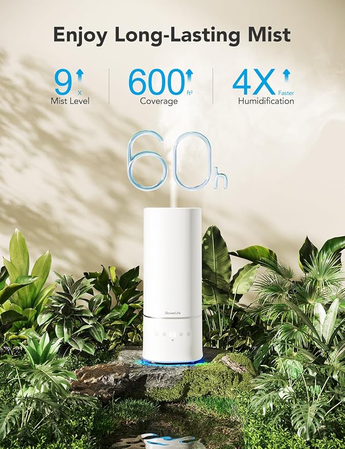 GoveeLife Humidifiers for Bedroom, 6L Top Fill Cool Mist Humidifier for Large - Image 3