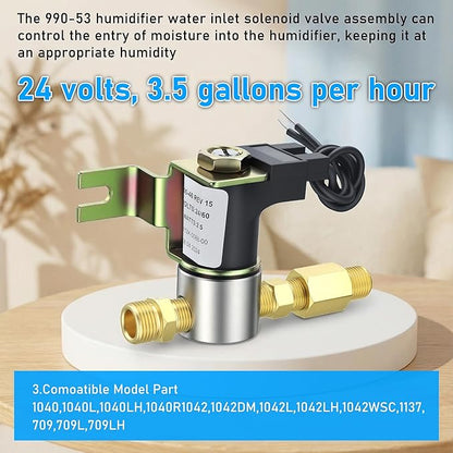990-53 Humidifier Solenoid Vavle Assembly, Humidifier Water Valve 24 Volts - Image 4