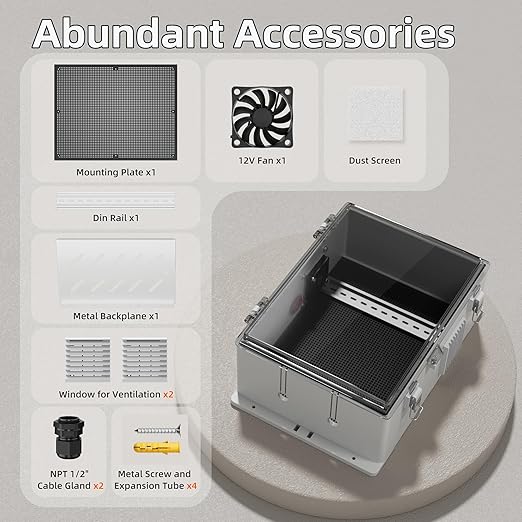 Joinfworld Outdoor Electrical Vented Box Outdoor Waterproof Junction Enclosure - Image 5