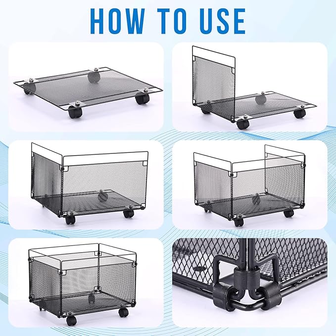 Harloon 2 Pack Mesh Rolling File Carts - Image 5