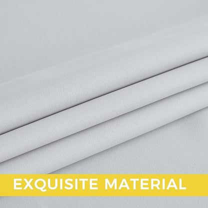 NICETOWN Room Darkening Draperies Curtains Panels, 2 Panels Greyish White W52 x - Image 5