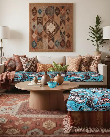 Fuloon Sofa Cushion Covers, Stretch Printed Seat Cushion Cover Couch Seat - Image 7
