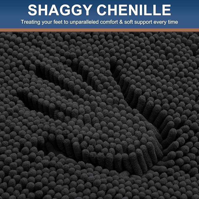 Smiry Luxury Chenille Bathroom Rugs 36x24, Extra Soft and Absorbent Shaggy Bath - Image 3