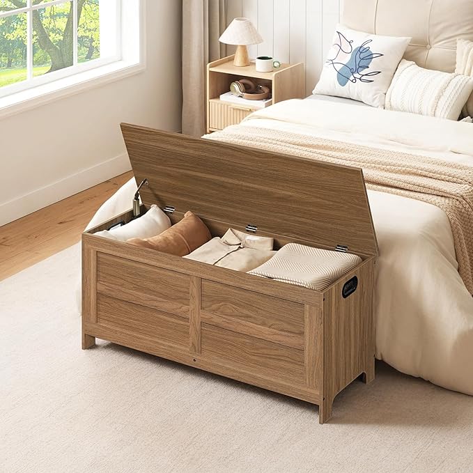 Storage Chest, 39.4” Large Toy Chest, Entryway Storage Trunk, Storage Bench - Image 2
