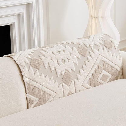 Boho Plush Couch Covers for Sofa Washable, Fuzzy Soft Couch Cover for Sectional - Image 4