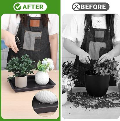 GREANER 3 Packs Plant Tray, 11 Inch Black Seed Starter Tray Rectangular - Image 5