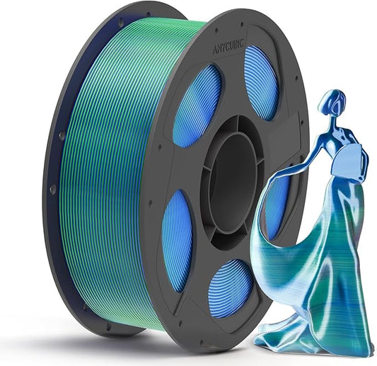 ANYCUBIC Silk Dual Color Pla Filament, 2-in-1 Chrome Coextrusion Color Change by ANYCUBIC