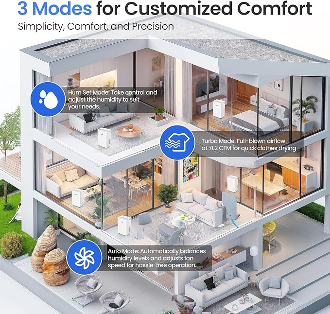 30 Pint Dehumidifier for Basement, Smart App Control, Continuous Drain - Image 6