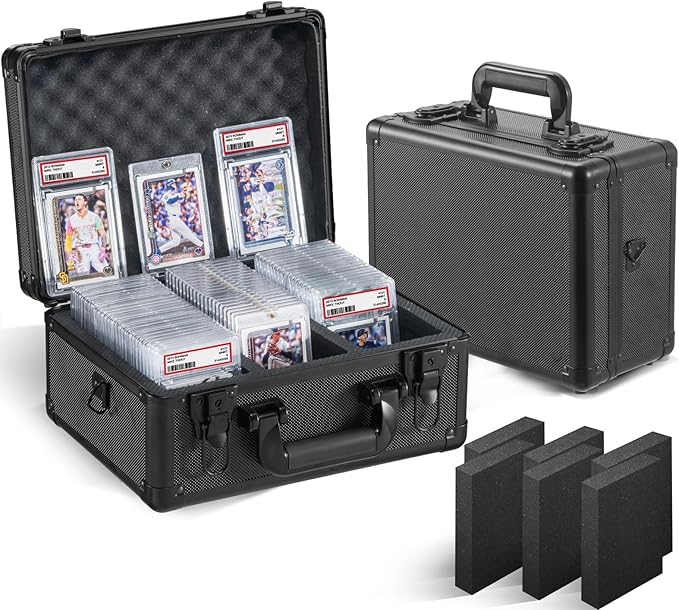 Graded Card Storage Box, Trading Cards Slab Carrying Case, 3 Row Black Hard by Unknown