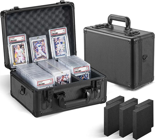 Graded Card Storage Box, Trading Cards Slab Carrying Case, 3 Row Black Hard by Unknown