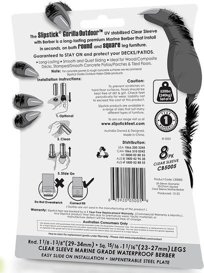 Slipstick GorillaOutdoor Berber Furniture Feet Pads - Image 6