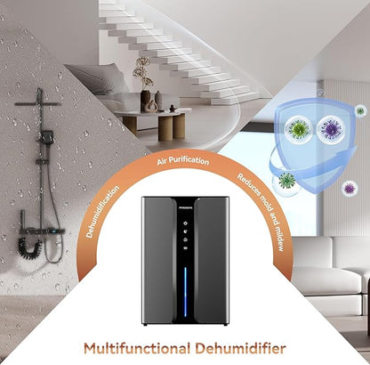 Home Dehumidifier with Drain Hose, 95oz Quiet dehumidifier - Image 4