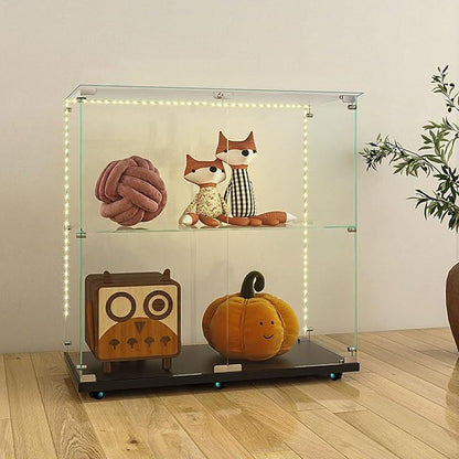 Yoluckea 2-Tier Glass Display Cabinet - Image 6