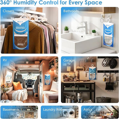 Moisture Absorbers 30 Pack Fragrance Free, Hanging Closet Dehumidifier Bags - Image 8