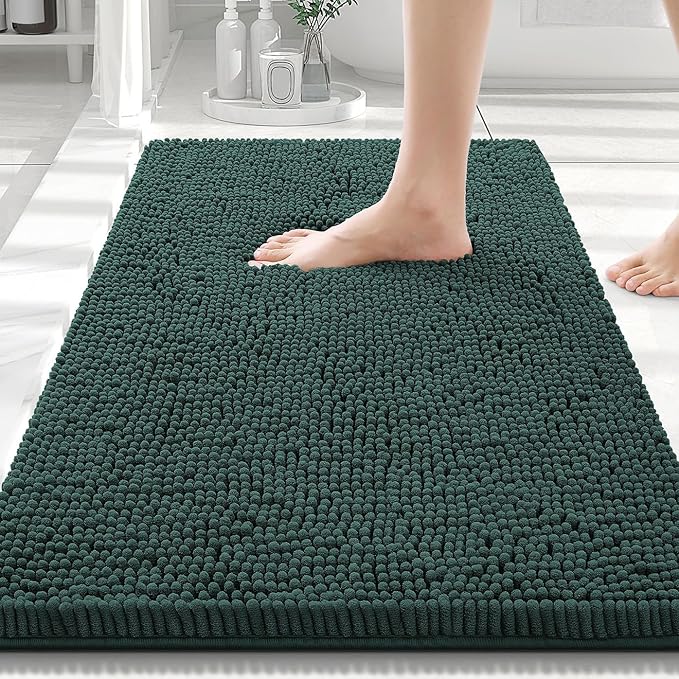 Smiry Luxury Chenille Bathroom Rugs 30x20, Extra Soft and Absorbent Shaggy Bath by Smiry