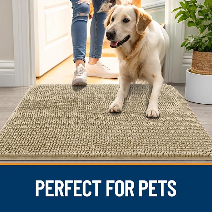 OLANLY Dog Door Mat for Muddy Paws 59x24, Absorbs Moisture and Dirt, Absorbent - Image 6