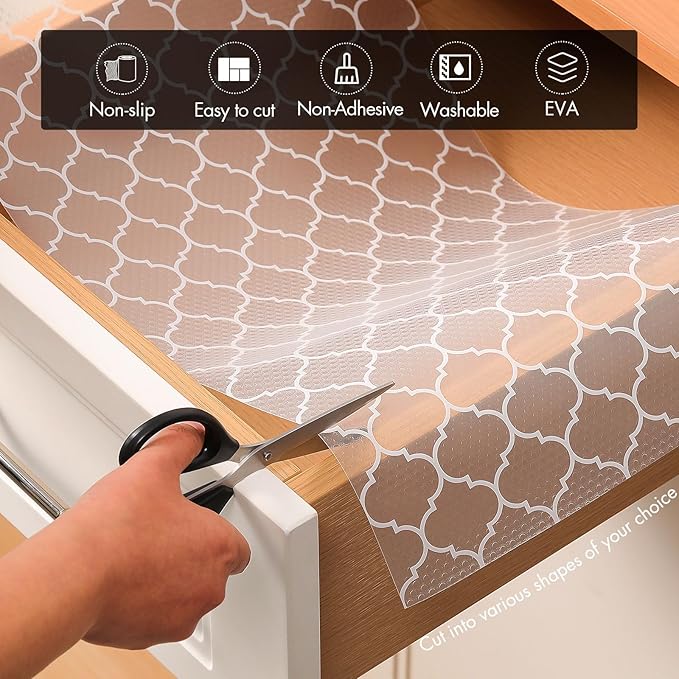 Cooyes Shelf and Drawer Liners for Kitchen Cabinets, Non Adhesive Cabinet Liner - Image 5