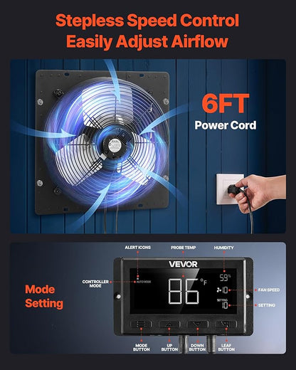 VEVOR 14 inch Exhaust Fan, Wall Mounted Attic Fan - Image 6