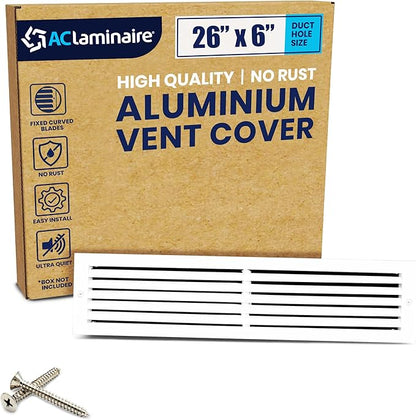 26x6 Inch Air Return Vent Cover Decorative – Premium Aluminum AC Vent Cover by LAMINAIRE
