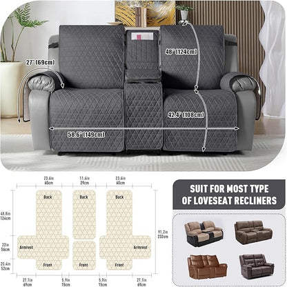 TAOCOCO 100% Waterproof Loveseat Recliner Couch Sofa Covers - Image 2