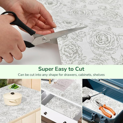 Floral Drawer and Shelf Liner for Kitchen, Non-Slip Non-Adhesive Cabinet Liners - Image 5