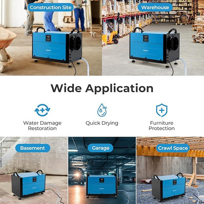 COSTWAY 192 PPD Commercial Dehumidifier, 2600 Sq.Ft Crawl Space Dehumidifier - Image 6