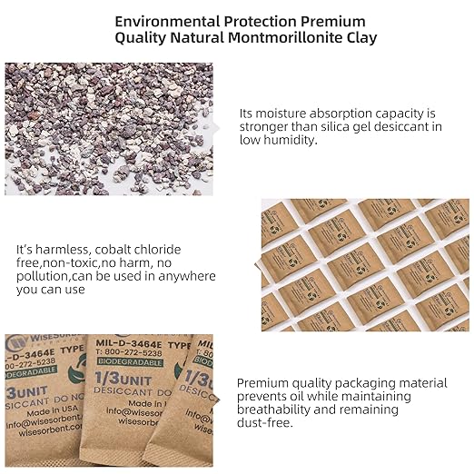 Kraft Clay Desiccants Packs for Safe, 11 Gram 30 Pack Dehumidifier for Gun Safe - Image 3