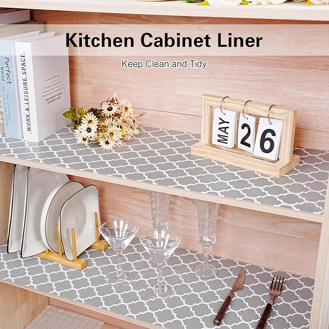 Drawer and Shelf Liner for Kitchen Cabinet, Non-Adhesive Cabinet Liner 24in x - Image 5