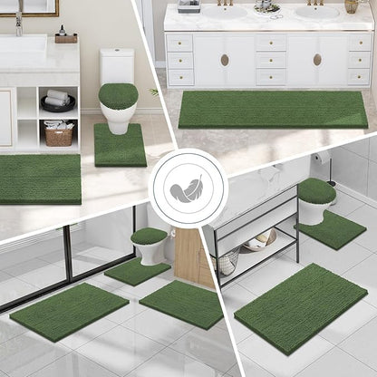 Smiry Luxury Chenille Bathroom Rugs 30x20, Extra Soft and Absorbent Shaggy Bath - Image 7