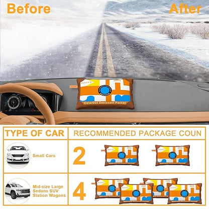 4 x 500 Grams Rechargeable Silica Gel Car Dehumidifier, unuaST Color Indicating - Image 6