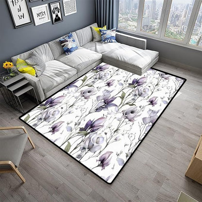 Watercolor Floral Runner: Moisture Barrier Area Rug - Image 2