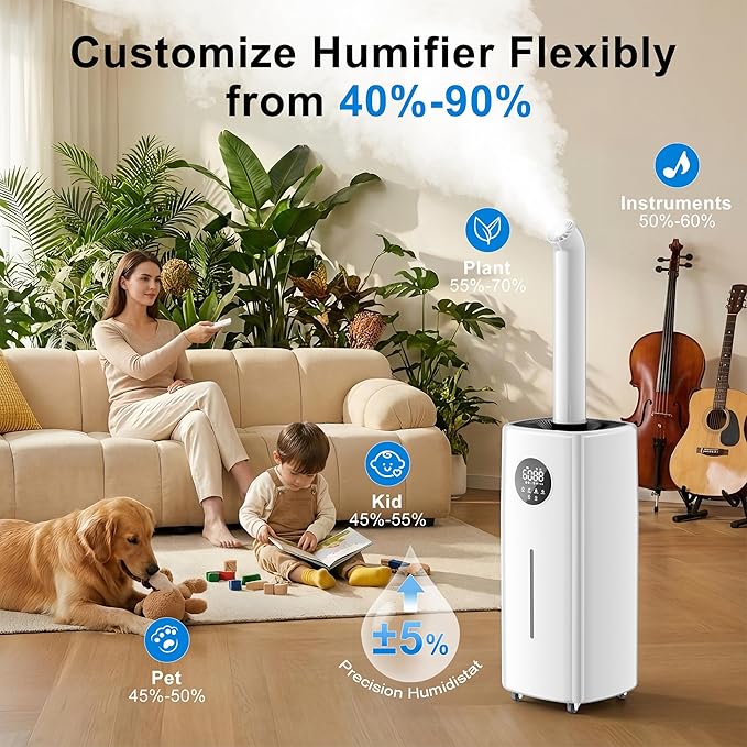 Uthfy 5.5Gal/21L Humidifier for Large Room 3000sq.ft, 2000ml/h Dual 360° - Image 3