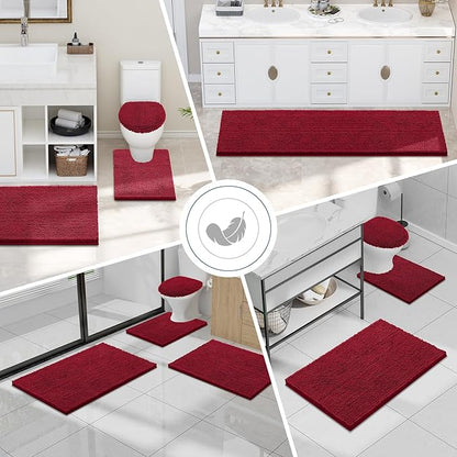 Smiry Luxury Chenille Bathroom Rugs 47x24, Extra Soft and Absorbent Shaggy Bath - Image 7
