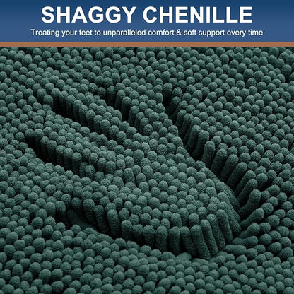 Smiry Luxury Chenille Bathroom Rugs 40x32, Extra Soft and Absorbent Shaggy Bath - Image 3