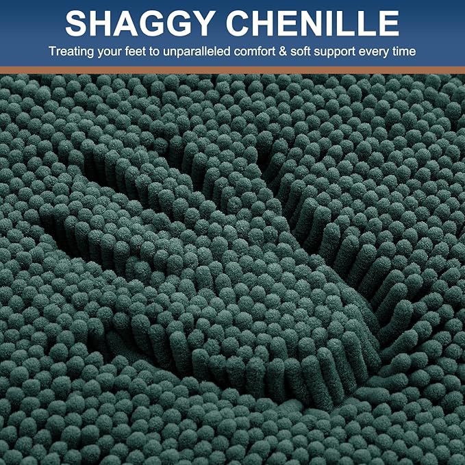 Smiry Luxury Chenille Bathroom Rugs 59x24, Extra Soft and Absorbent Shaggy Bath - Image 3