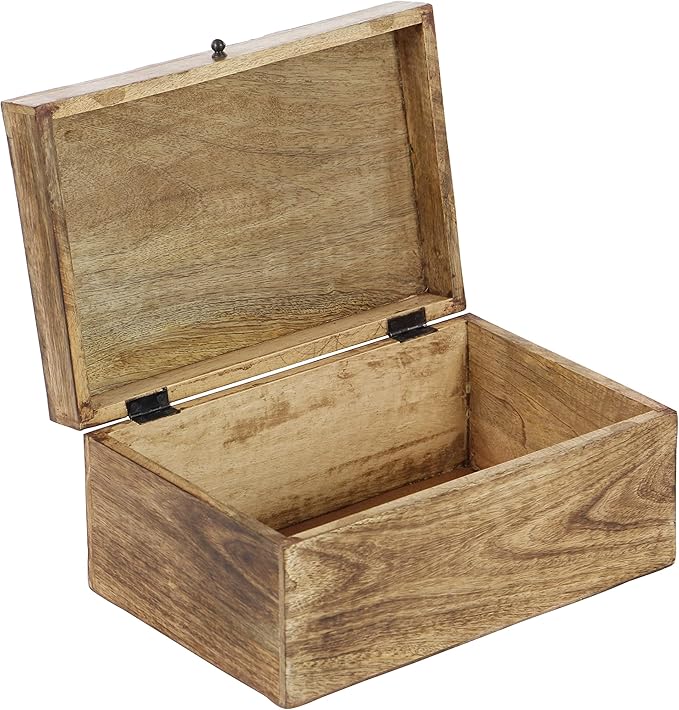 Deco 79 Mango Wood Floral Handmade Decorative Box Decorative Keepsake Boxes - Image 11