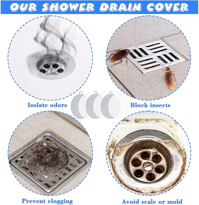 Yinkin 6 Pcs Drain Covers to Keep Bugs Out Silicone Shower Floor Tub Stoppers - Image 6