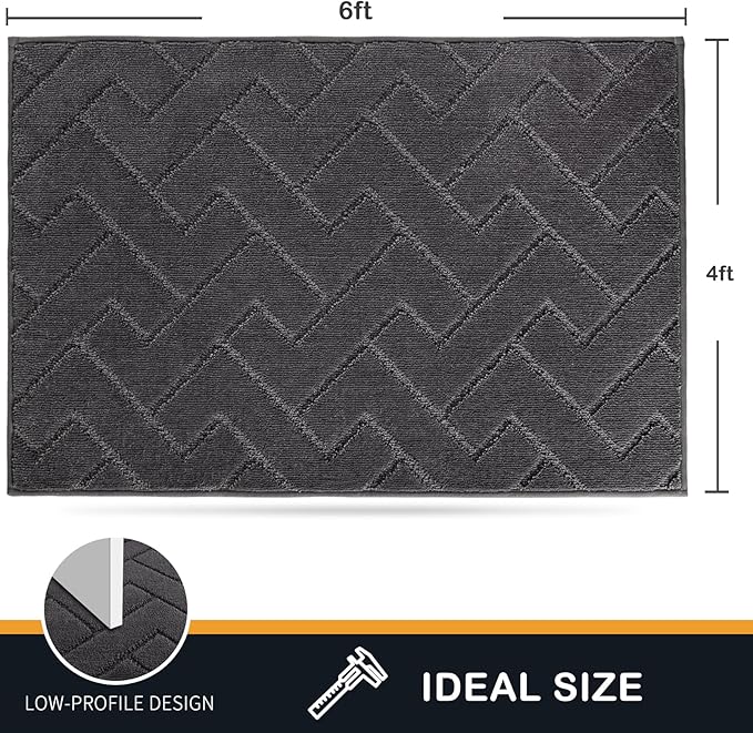 PURRUGS Easy Care Area Rug 4ft x 6ft, Non-Slip Machine Washable Entry Rug - Image 2