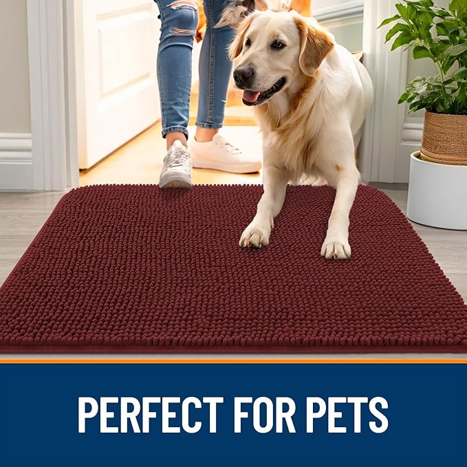 OLANLY Dog Door Mat for Muddy Paws 59x32, Absorbs Moisture and Dirt, Absorbent - Image 6