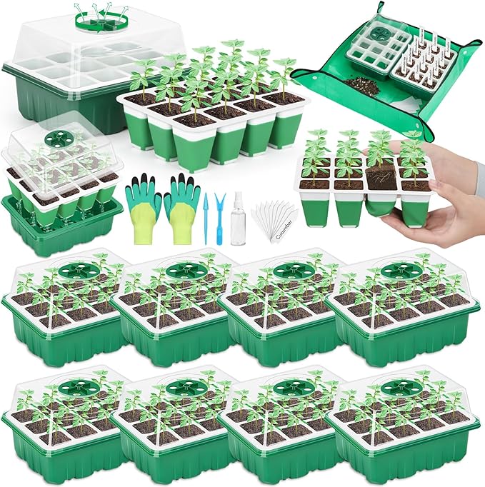 Reusable Silicone Seed Starter Tray, 96 Cells Seed Starter Kit by Qinzave